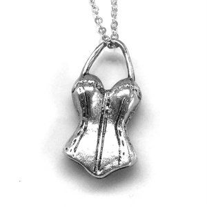 Women's Bathing Swim Suit Old Fashioned Corset Charm Necklace